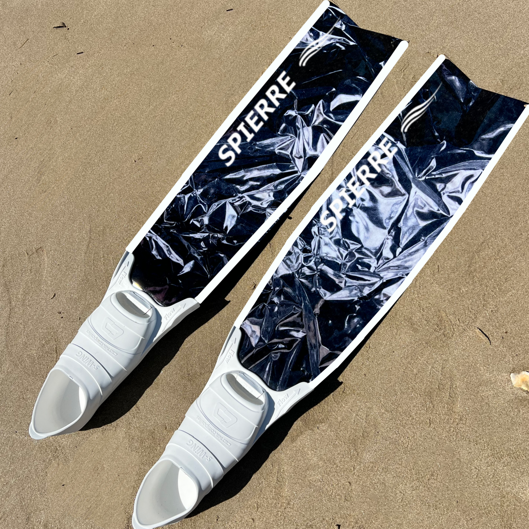 Carbon Art Silver Foil Fin Blades  - Apnea Range (Set/Pair) In Stock & Ready to Ship