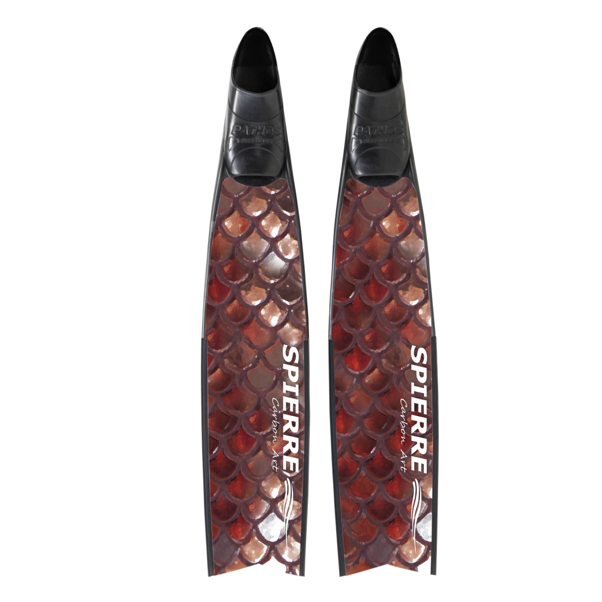 Carbon Art Rose Bronze Scale Fin Blades - Apnea Range (Set/Pair)