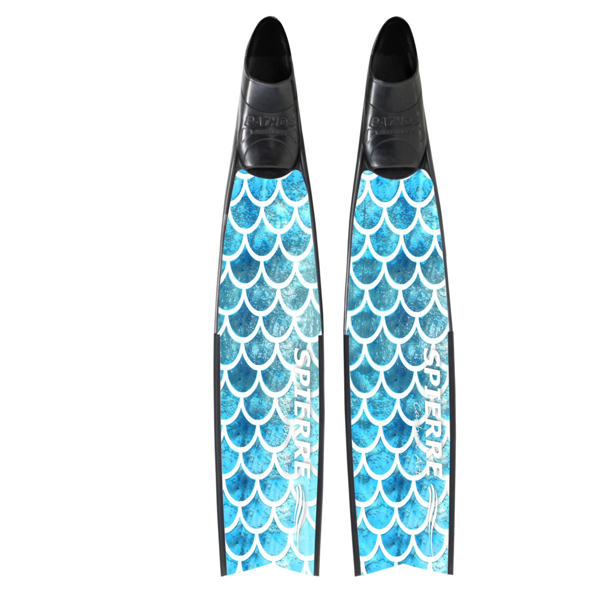 Carbon Art Blue Scale Fin Blades  - Apnea Range (Set/Pair)