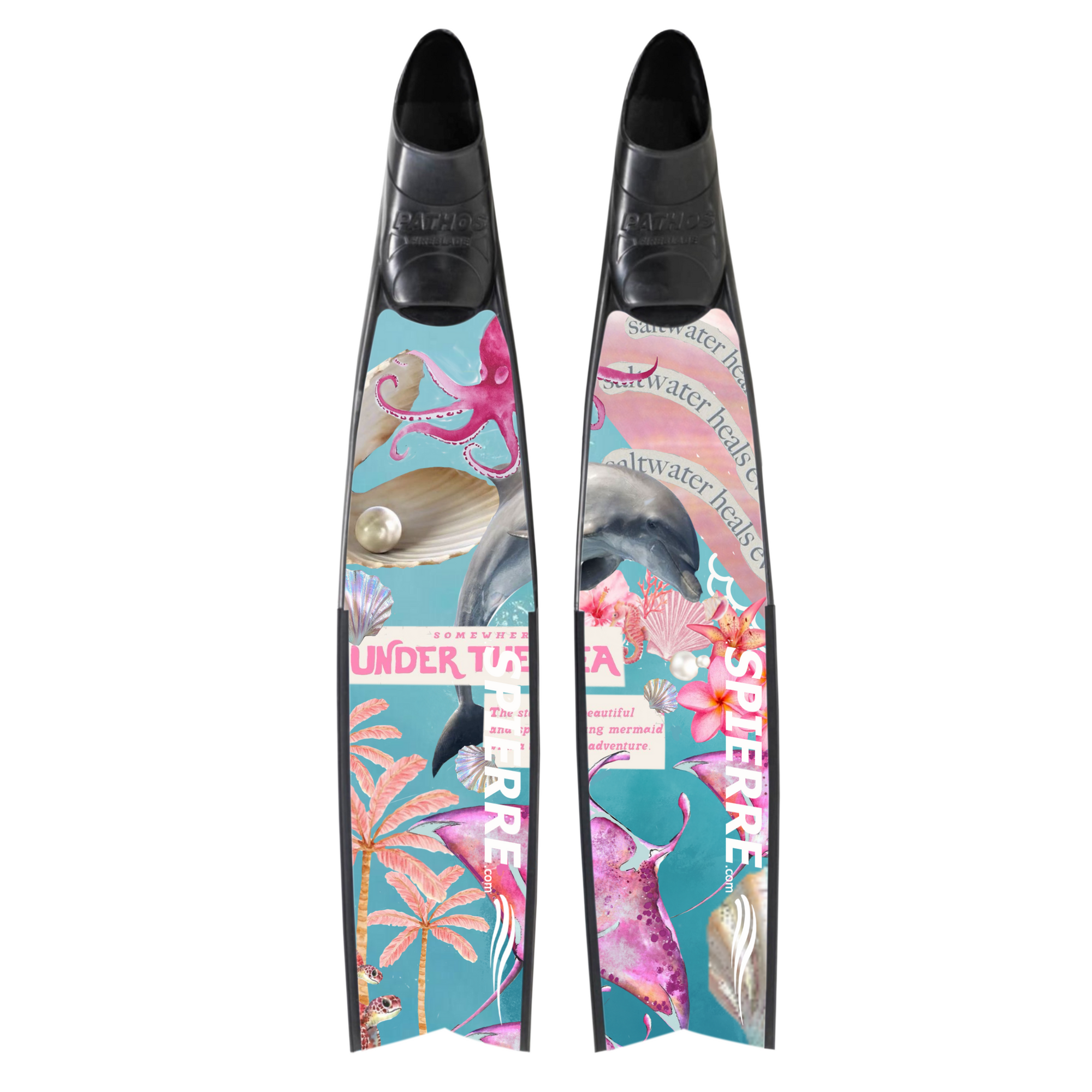 Carbon Art My Ocean Life Fin Blades - Apnea Range (Set/Pair) with Pathos foot pockets