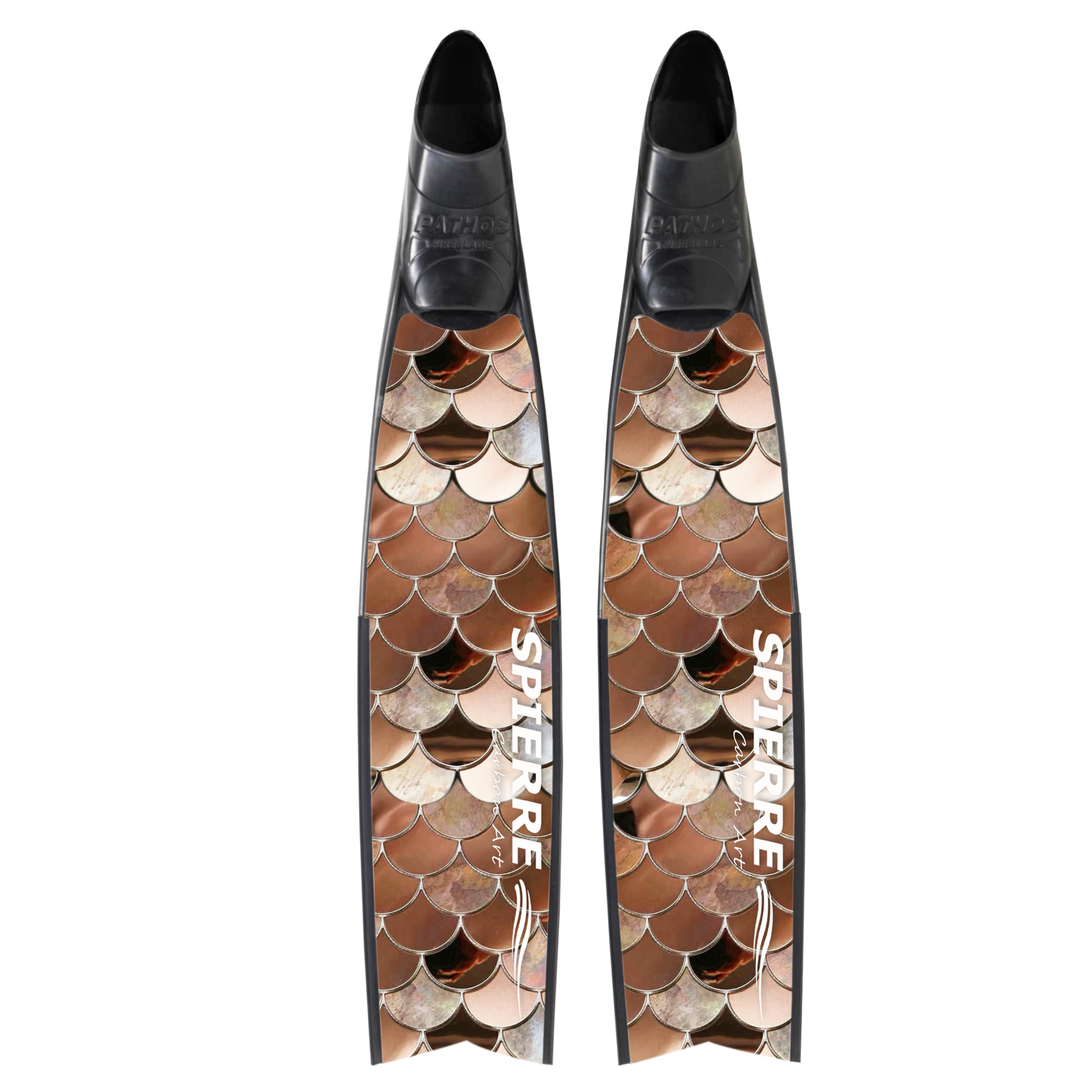 Carbon Art Chrome Scale Fin Blades - Apnea Range (Set/Pair)