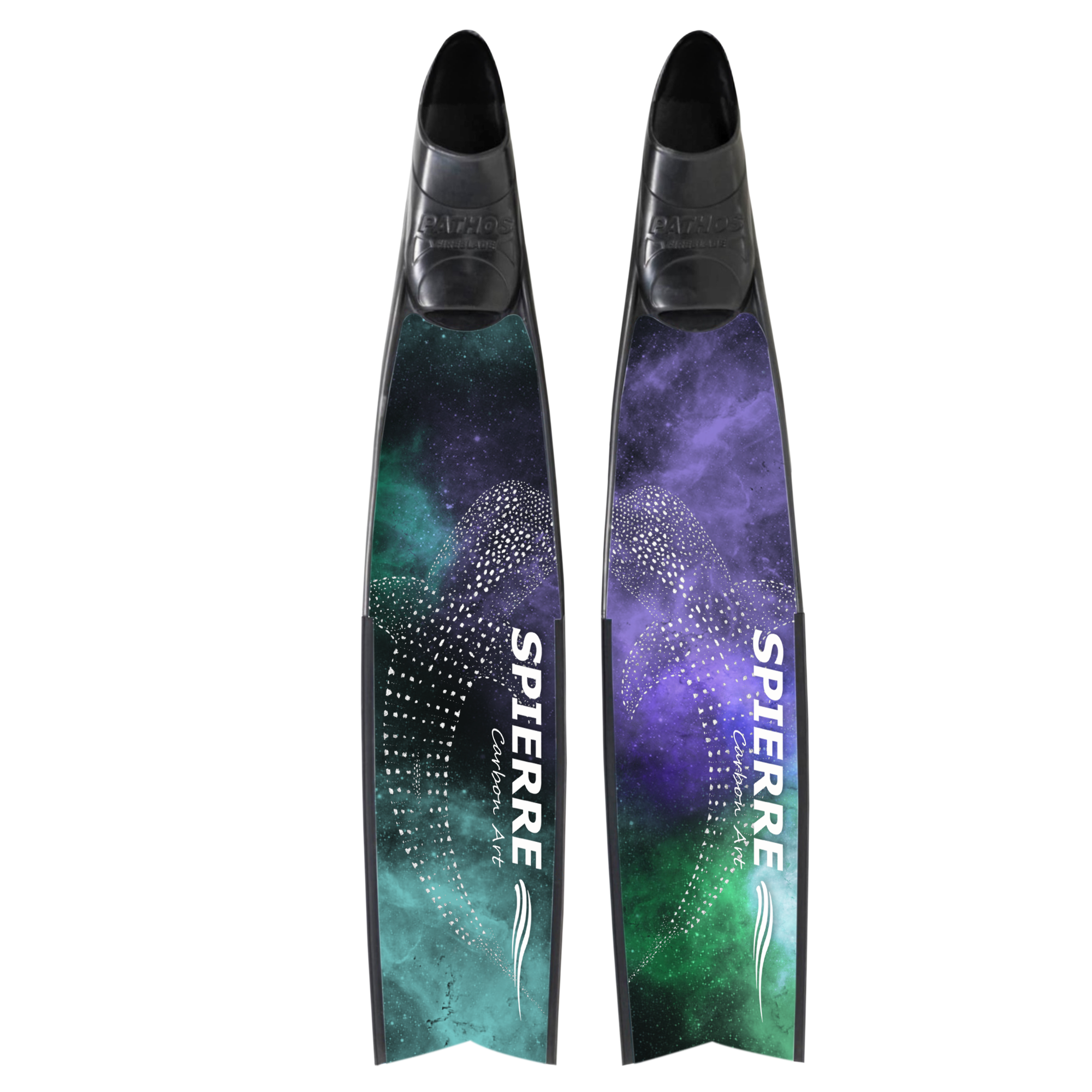 Cuchillas de aleta Carbon Art Shark Galaxy - Rango de apnea (juego/par)